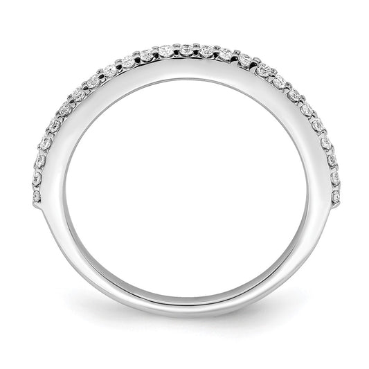 14K White Gold 1/4 carat Diamond Contoured Complete Wedding Band
