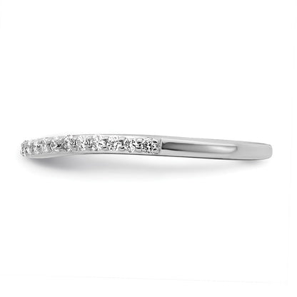 14K White Gold 1/4 carat Diamond Contoured Complete Wedding Band