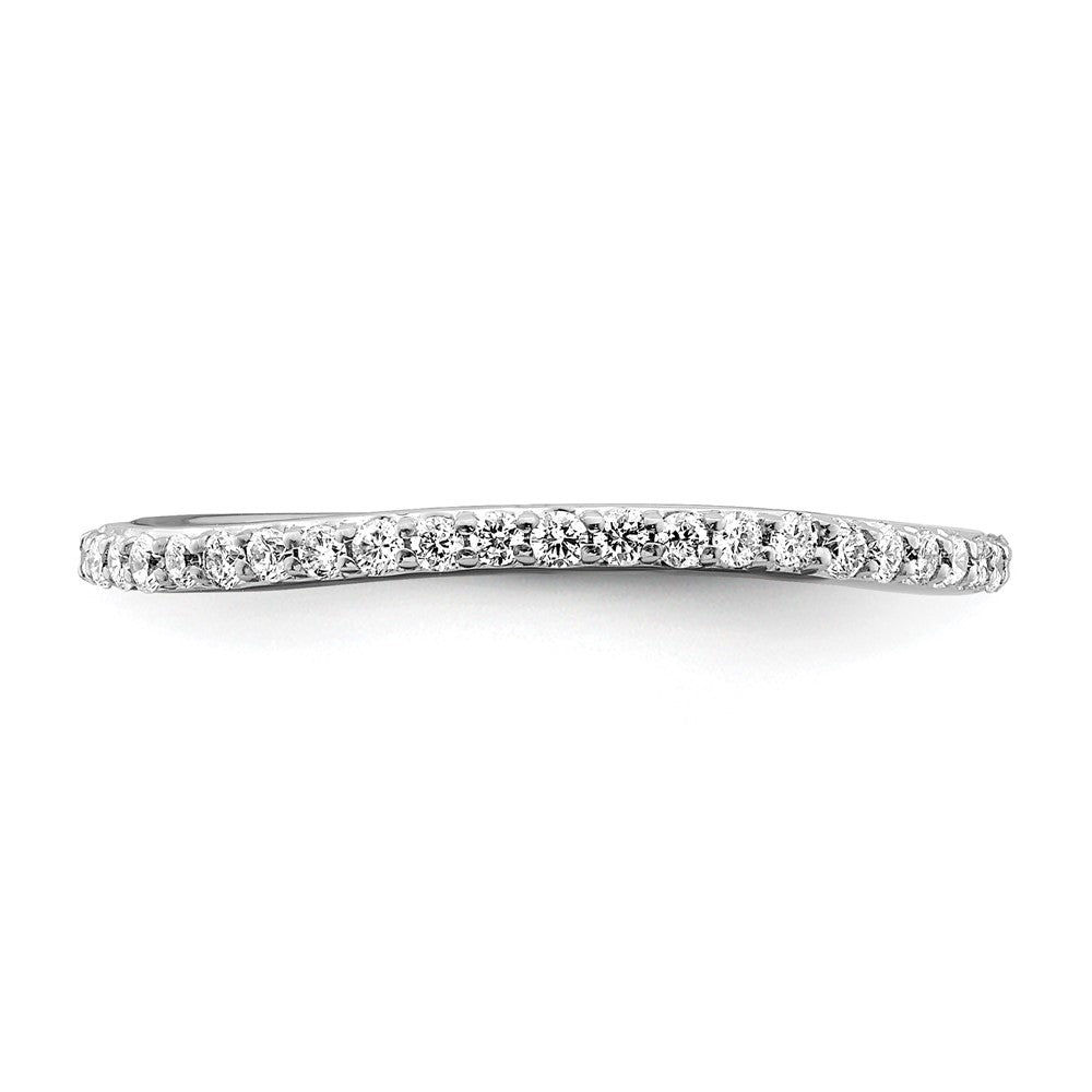 14K White Gold 1/4 carat Diamond Contoured Complete Wedding Band