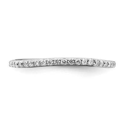 14K White Gold 1/4 carat Diamond Contoured Complete Wedding Band