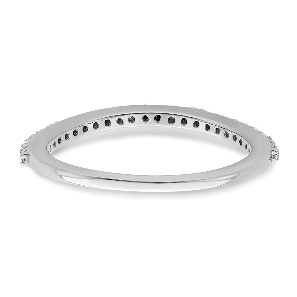 14K White Gold 1/4 carat Diamond Contoured Complete Wedding Band