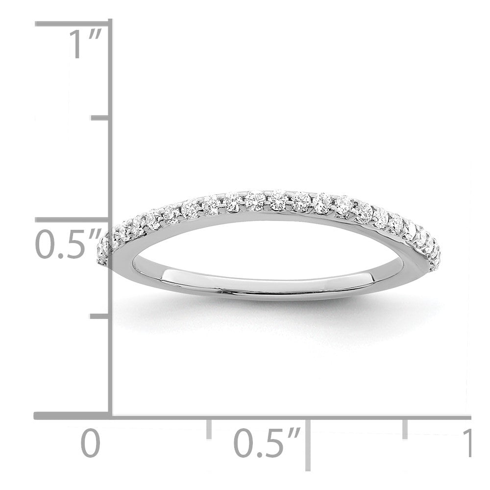 14K White Gold 1/4 carat Diamond Contoured Complete Wedding Band