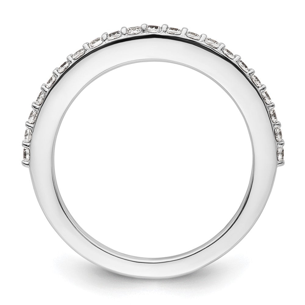 14K White Gold 1/3 carat Diamond Contoured Complete Wedding Band