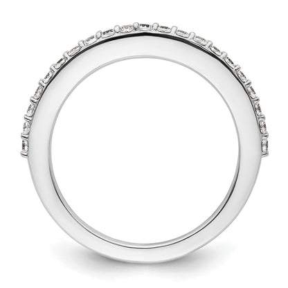 14K White Gold 1/3 carat Diamond Contoured Complete Wedding Band
