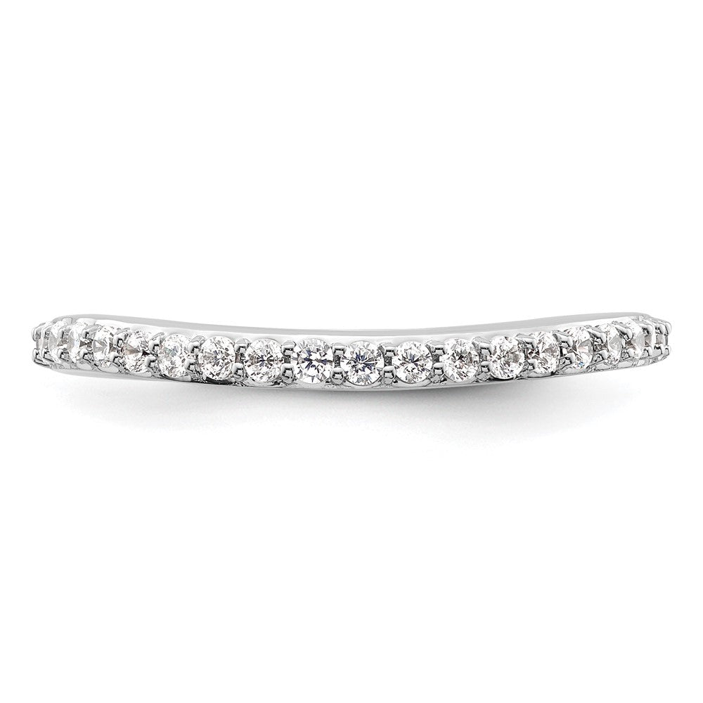 14K White Gold 1/3 carat Diamond Contoured Complete Wedding Band