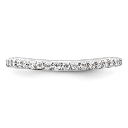 14K White Gold 1/3 carat Diamond Contoured Complete Wedding Band