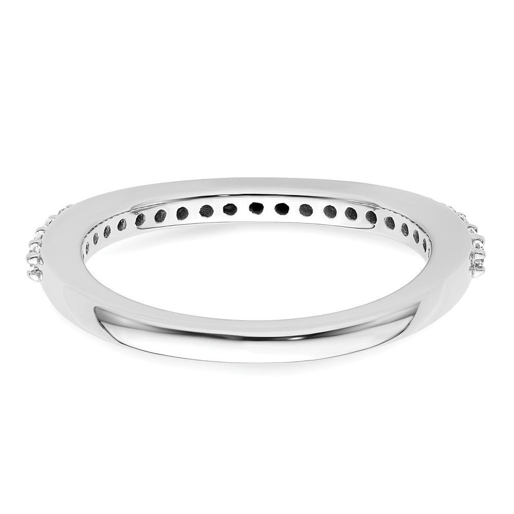 14K White Gold 1/3 carat Diamond Contoured Complete Wedding Band