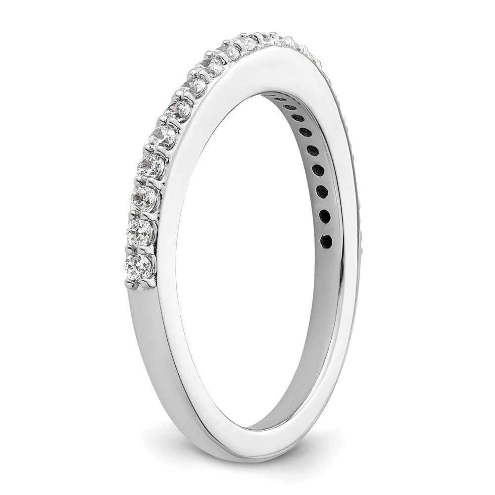 14K White Gold 1/3 carat Diamond Contoured Complete Wedding Band