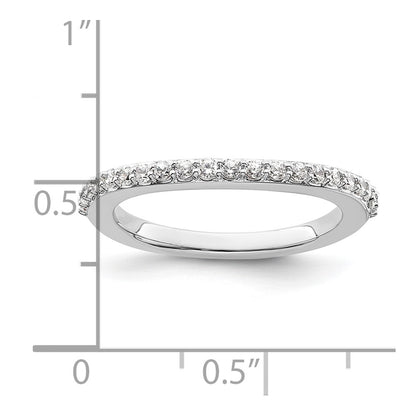 14K White Gold 1/3 carat Diamond Contoured Complete Wedding Band