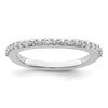 14K White Gold 1/3 carat Diamond Contoured Complete Wedding Band