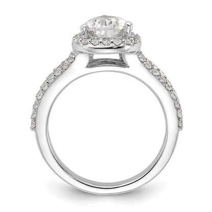 True Origin 14K White Gold 5/8 carat Lab Grown Diamond VS+ F+ Semi-Mount Pear Halo Engagement Ring
