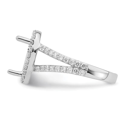 True Origin 14K White Gold 5/8 carat Lab Grown Diamond VS+ F+ Semi-Mount Pear Halo Engagement Ring