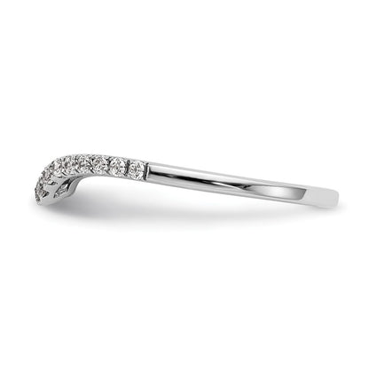 14K White Gold 1/5 carat Diamond Contoured Complete Wedding Band