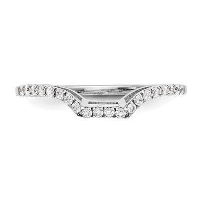 14K White Gold 1/5 carat Diamond Contoured Complete Wedding Band