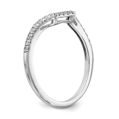 14K White Gold 1/5 carat Diamond Contoured Complete Wedding Band
