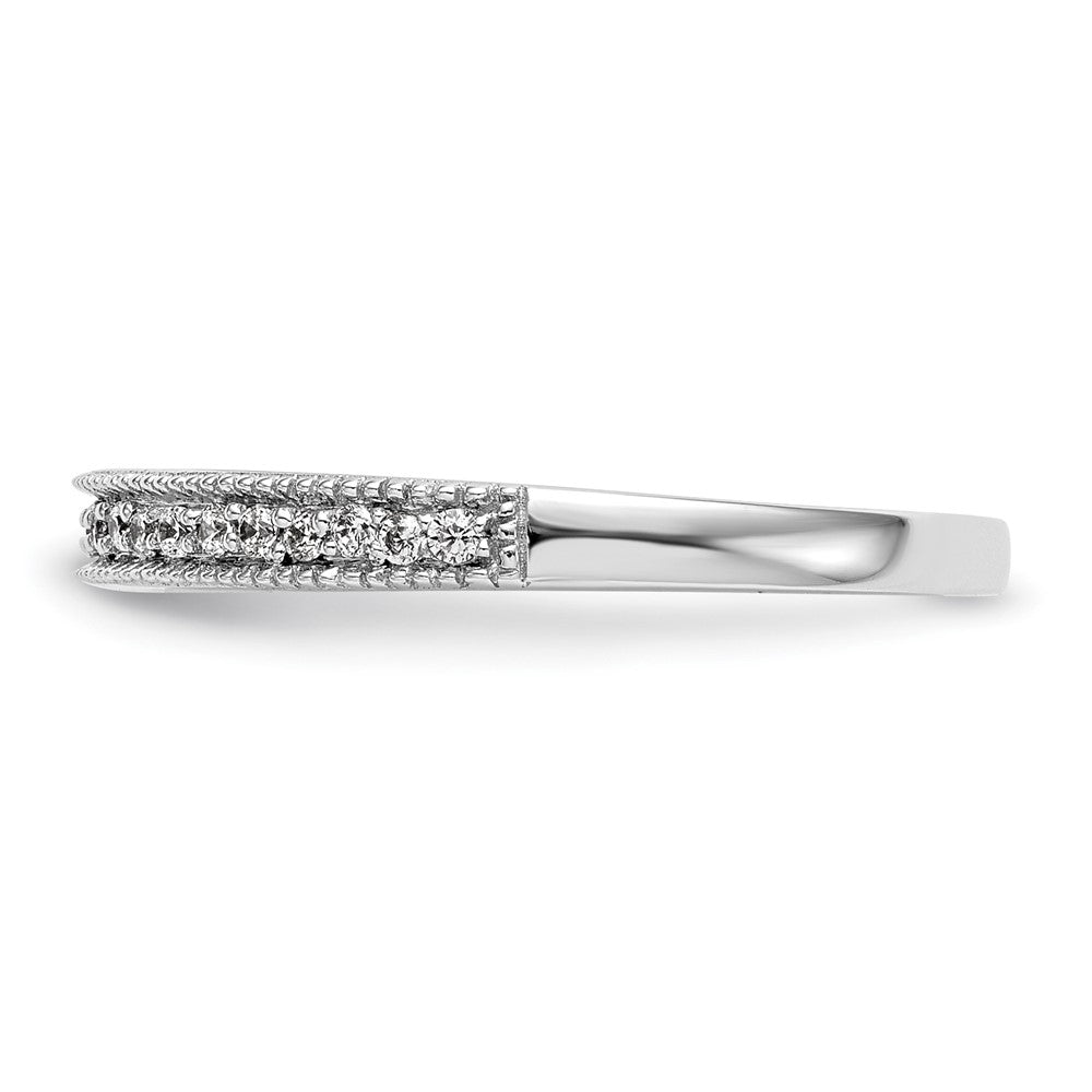 14K White Gold 1/8 carat Diamond Complete Wedding Band