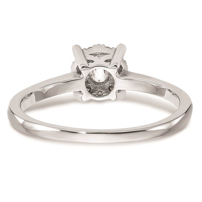 14K White Gold Halo Cluster 1/4 carat Diamond Complete Engagement Ring