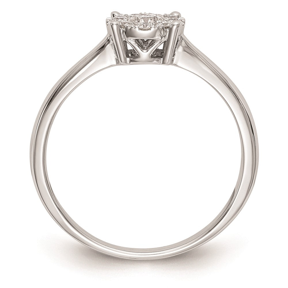 14K White Gold Halo Cluster 1/3 carat Diamond Complete Engagement Ring