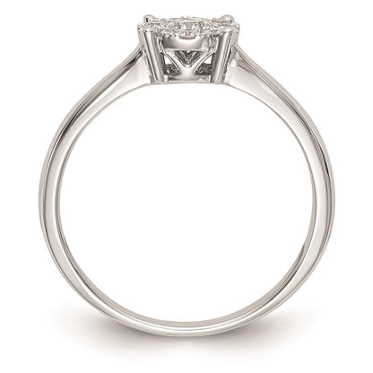 14K White Gold Halo Cluster 1/3 carat Diamond Complete Engagement Ring