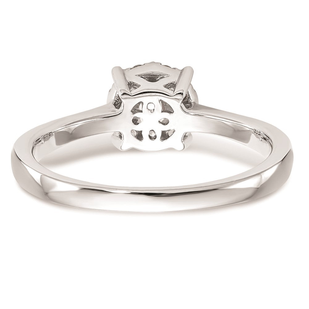 14K White Gold Halo Cluster 1/3 carat Diamond Complete Engagement Ring