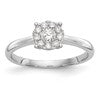 14K White Gold Lab Grown VS/SI+ G+ Dia Cluster Complete Engagement Ring