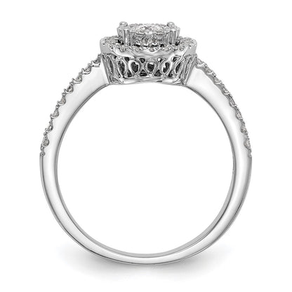 14k White Gold 1/2 carat Lab Grown Diamond VS/SI+ G+ Complete Cluster Engagement Ring