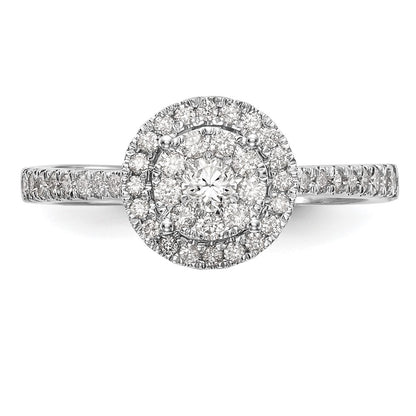 14k White Gold 1/2 carat Lab Grown Diamond VS/SI+ G+ Complete Cluster Engagement Ring