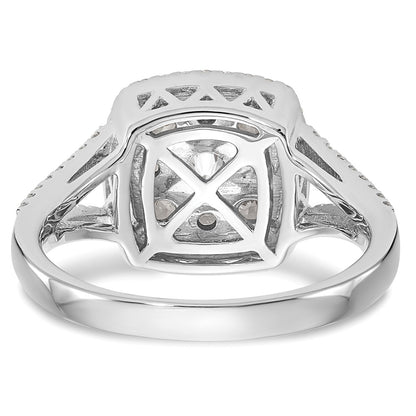 14k White Gold 1 carat Lab Grown Diamond VS/SI+ G+ Complete Cluster Engagement Ring