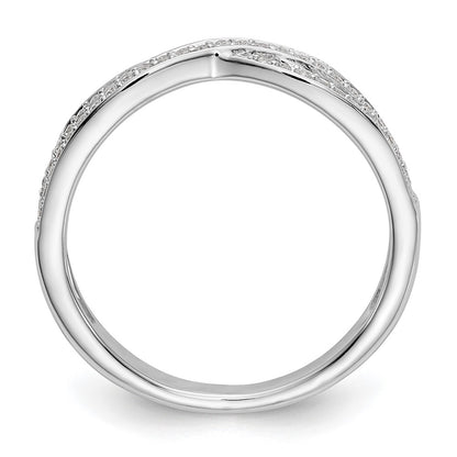 14K White Gold Criss-Cross 1/5 carat Diamond Complete Wedding Band