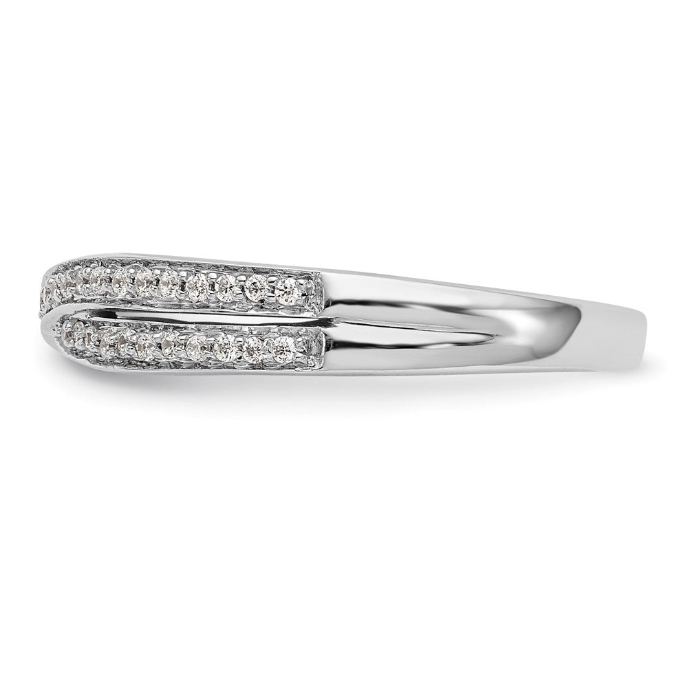 14K White Gold Criss-Cross 1/5 carat Diamond Complete Wedding Band