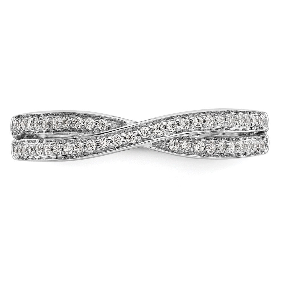 14K White Gold Criss-Cross 1/5 carat Diamond Complete Wedding Band