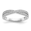 14K White Gold Criss-Cross 1/5 carat Diamond Complete Wedding Band