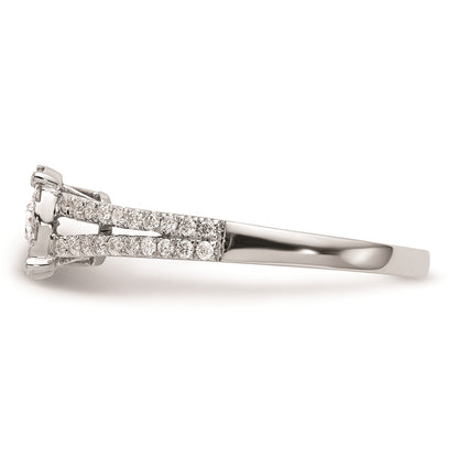 14K White Gold Halo Cluster 1/2 carat Diamond Complete Engagement Ring