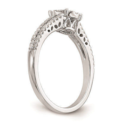 14K White Gold Halo Cluster 1/2 carat Diamond Complete Engagement Ring