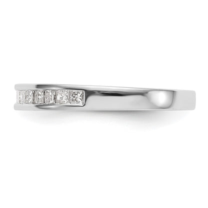 14k White Gold Channel-set 1/3 carat Princess Diamond Complete Wedding Band