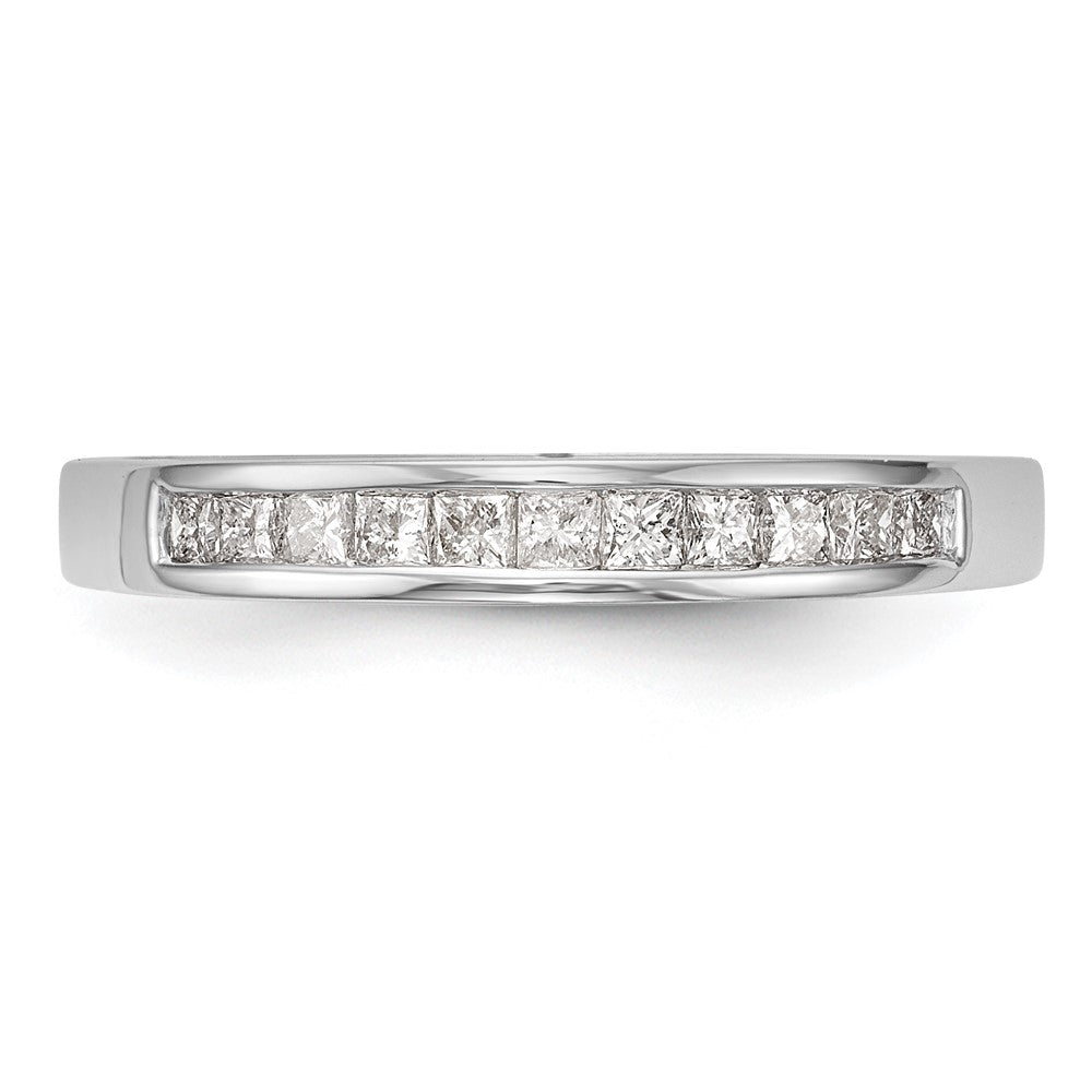 14k White Gold Channel-set 1/3 carat Princess Diamond Complete Wedding Band