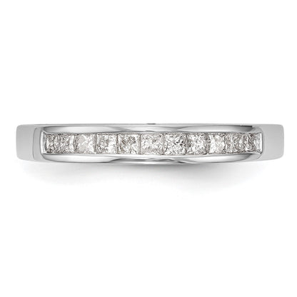 14k White Gold Channel-set 1/3 carat Princess Diamond Complete Wedding Band