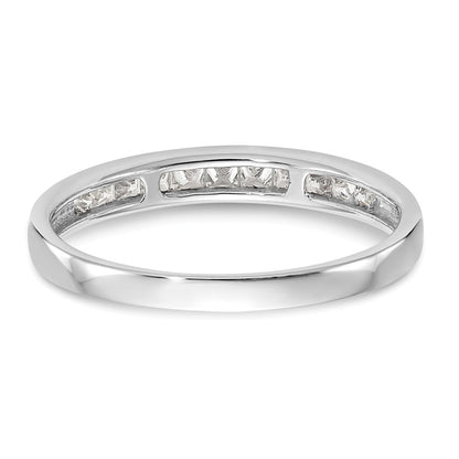 14k White Gold Channel-set 1/3 carat Princess Diamond Complete Wedding Band