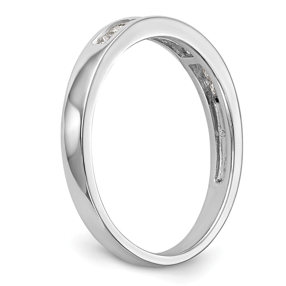14k White Gold Channel-set 1/3 carat Princess Diamond Complete Wedding Band