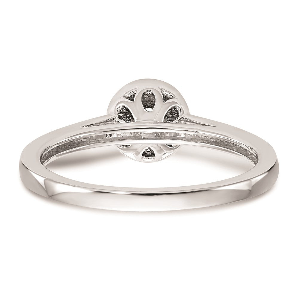 10K White Gold Halo Cluster 1/5 carat Diamond Complete Engagement Ring
