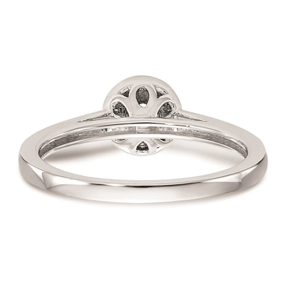 10K White Gold Halo Cluster 1/5 carat Diamond Complete Engagement Ring