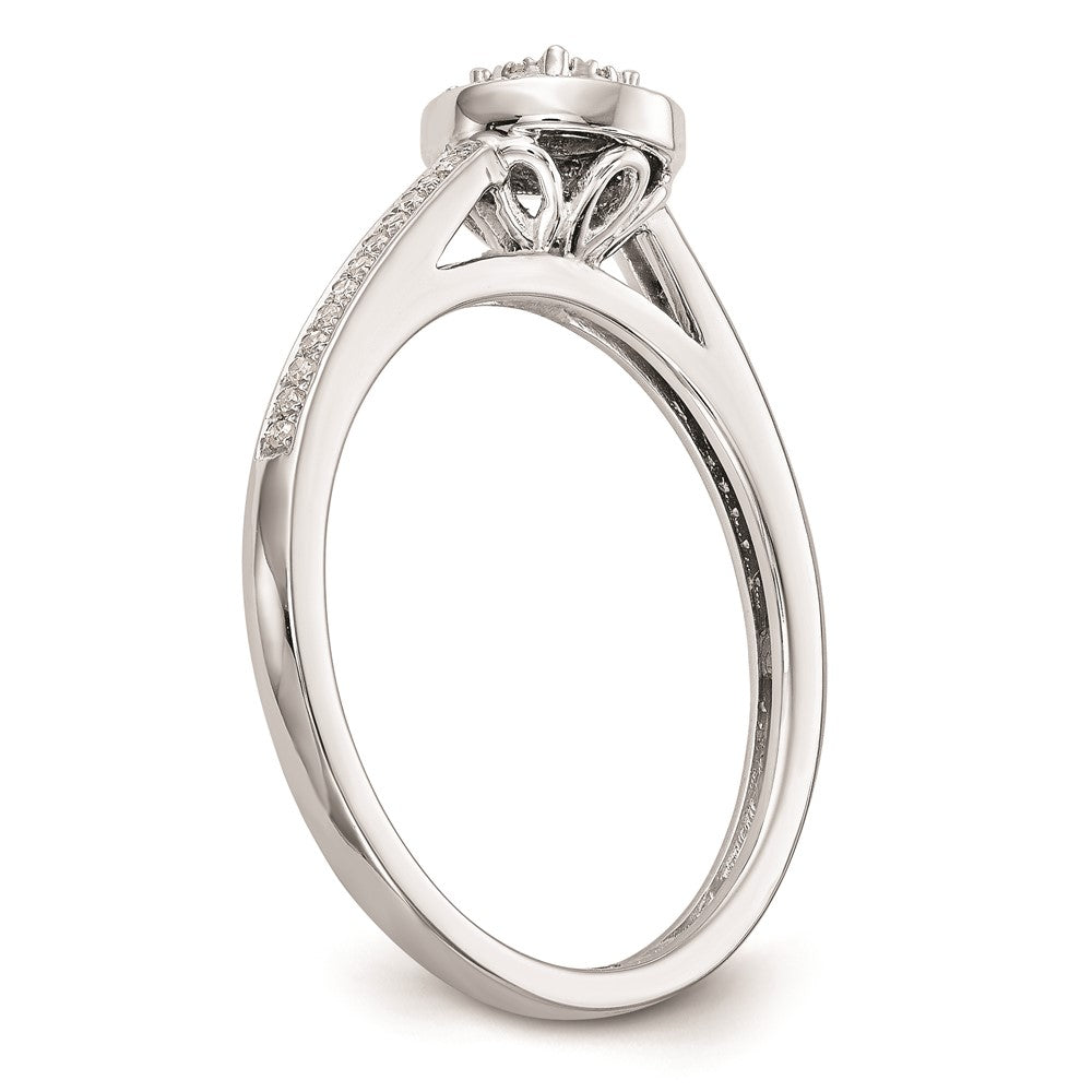 10K White Gold Halo Cluster 1/5 carat Diamond Complete Engagement Ring