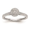10K White Gold Halo Cluster 1/5 carat Diamond Complete Engagement Ring