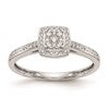 10K White Gold Square Halo Cluster 1/5 carat Diamond Complete Engagement Ring