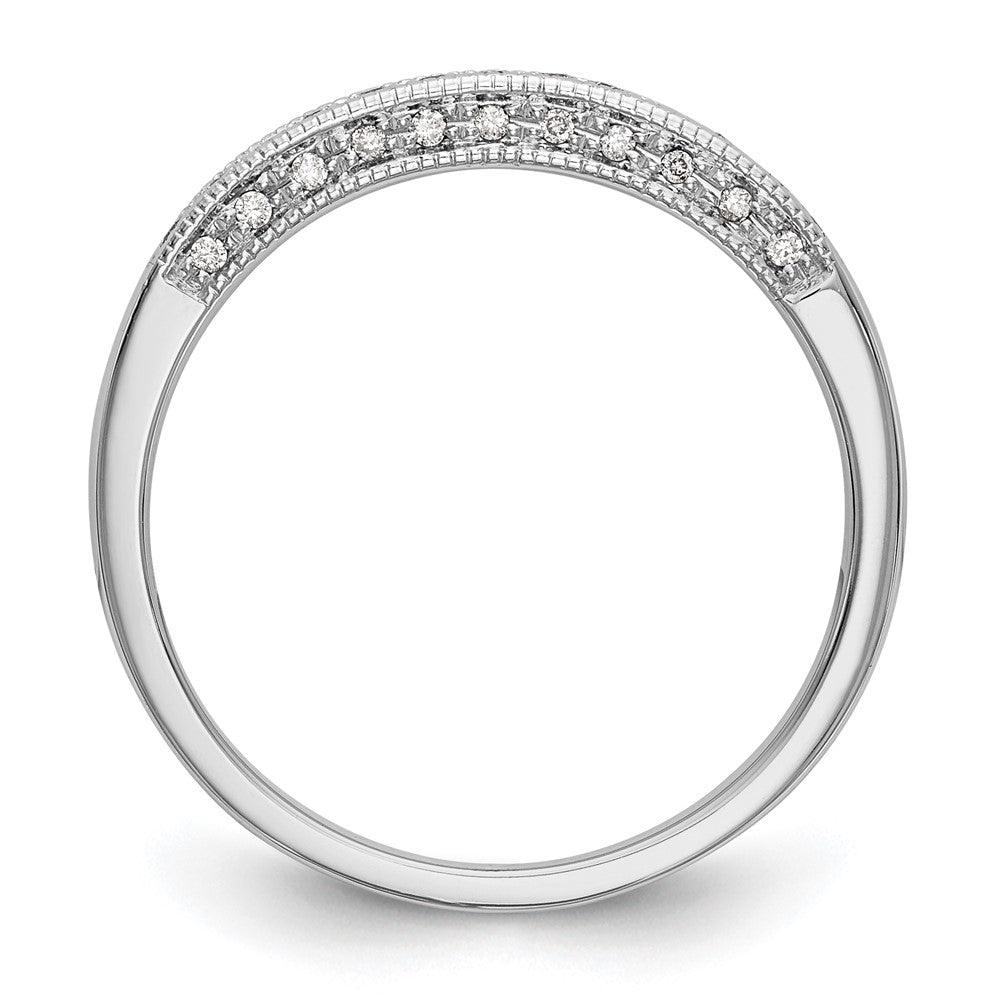 14k White Gold 1/6 carat Lab Grown Diamond VS/SI+ G+ Complete Wedding Band