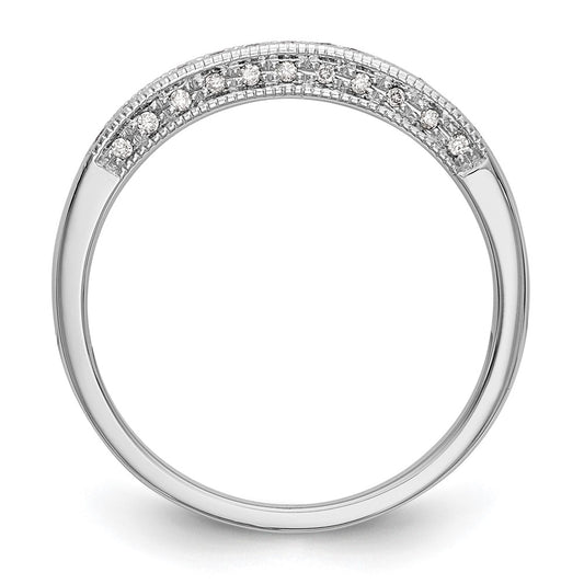 14k White Gold 1/6 carat Diamond Complete Wedding Band