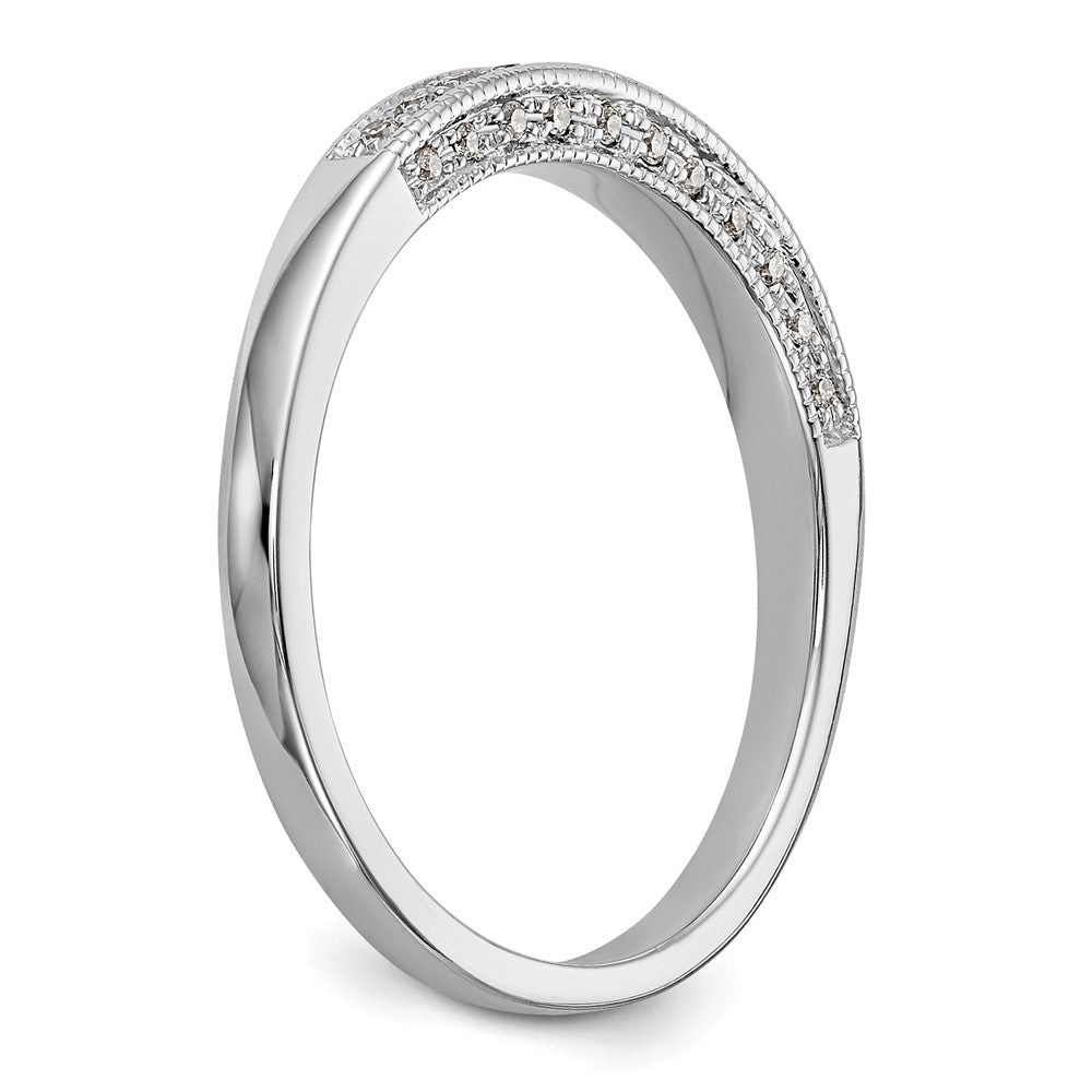 14k White Gold 1/6 carat Lab Grown Diamond VS/SI+ G+ Complete Wedding Band