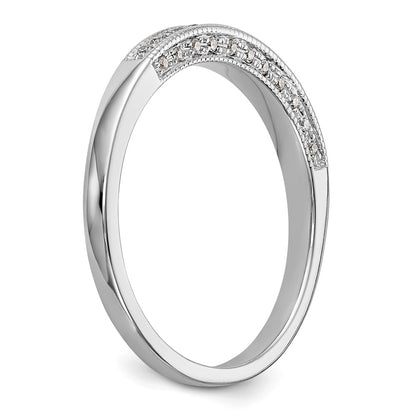 14k White Gold 1/6 carat Lab Grown Diamond VS/SI+ G+ Complete Wedding Band