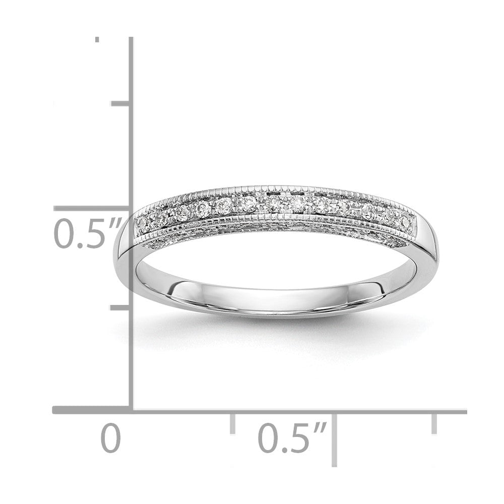 14k White Gold 1/6 carat Diamond Complete Wedding Band