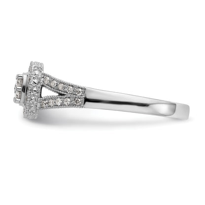 14k White Gold 1/2 carat Lab Grown Diamond VS/SI+ G+ Complete Cluster Engagement Ring
